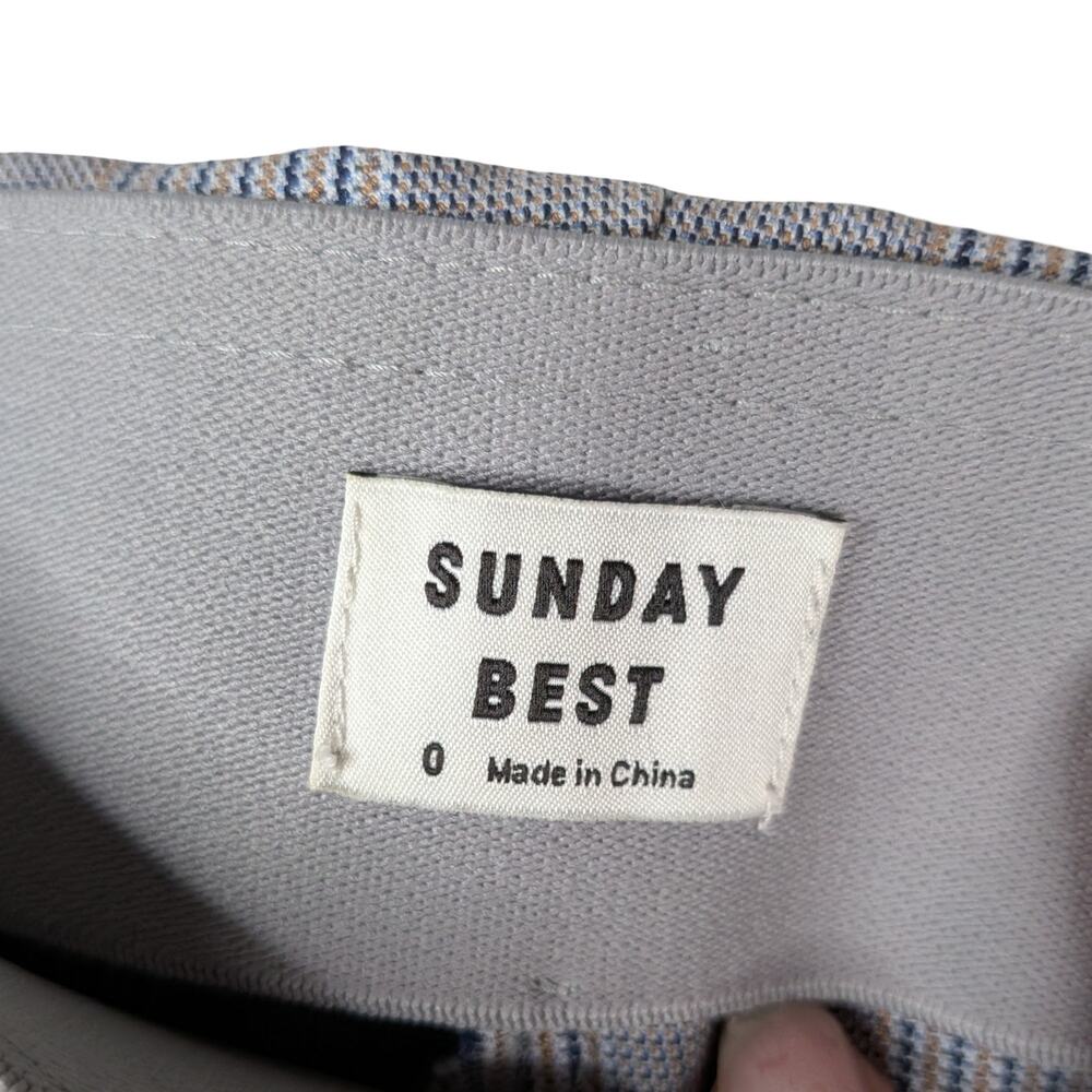 Aritzia Sunday Best Taro Pant Plaid Trousers SZ 0 Gray Office Siren Straight - Picture 6 of 9